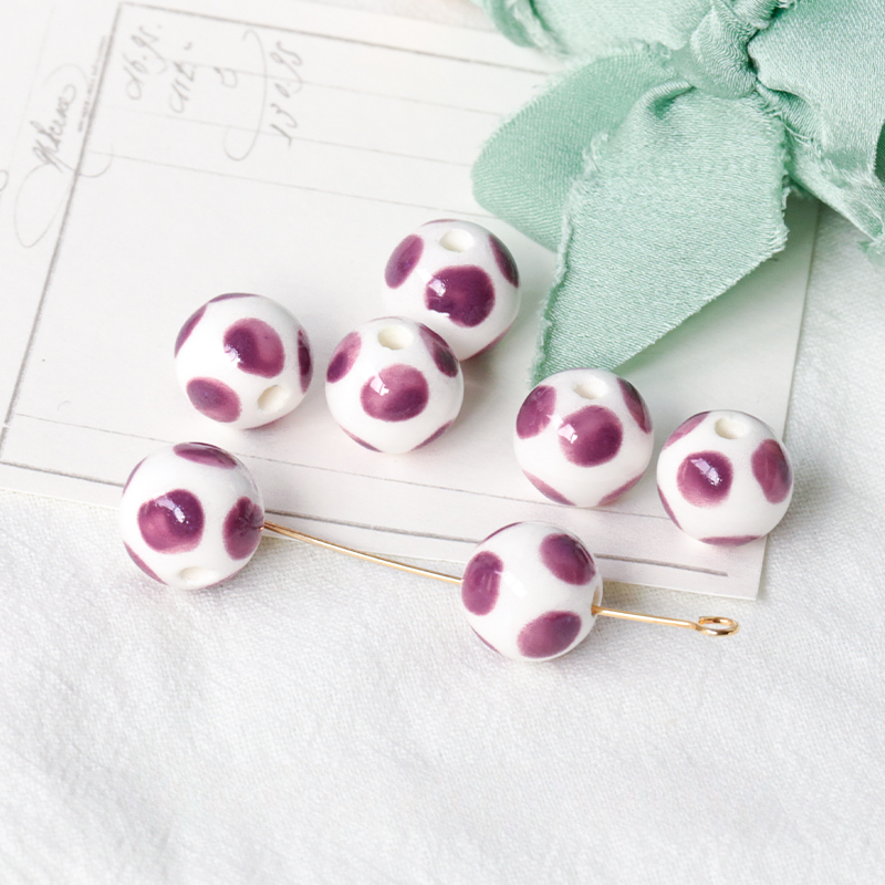 Wholesale 30pcs Color Big Wave Ceramic Round Beads
